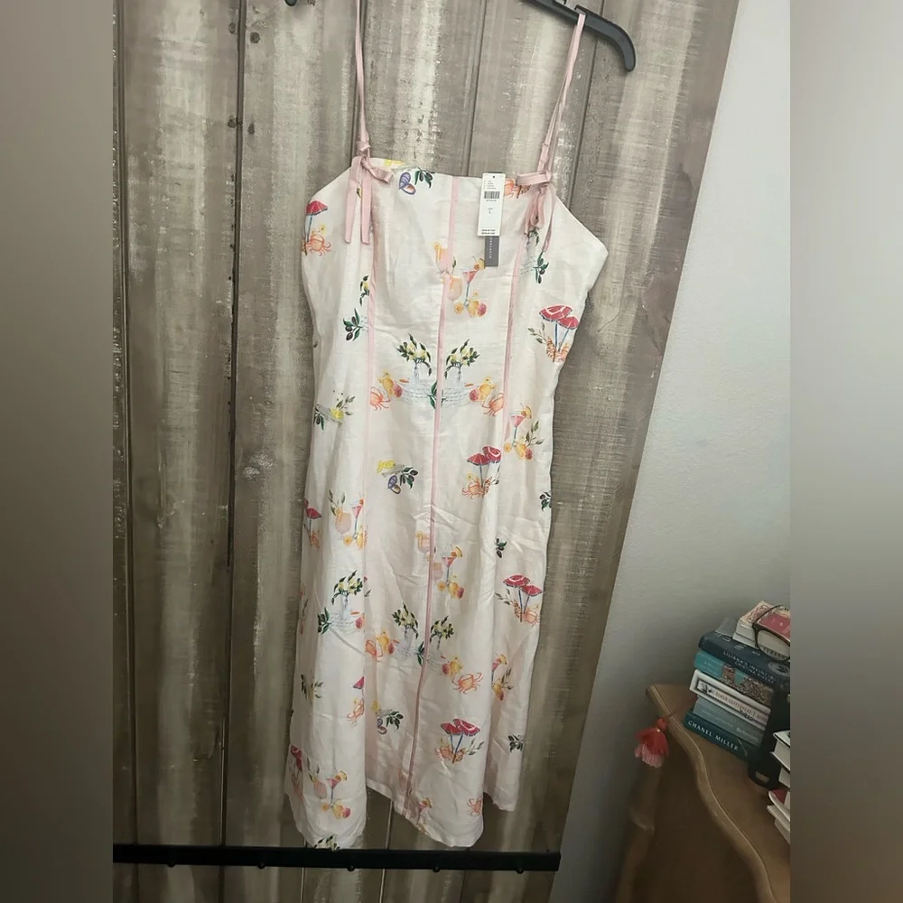 NWT Corey Lynn Calter Sleeveless Seamed
Linen Midi Dress,  L - Picture 8 of 12